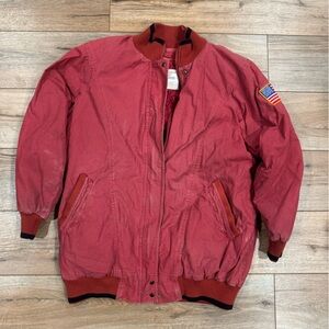 LONDON FOG VINTAGE Streetwear 90s Insulated Heavyweight Red Bomber Jacket